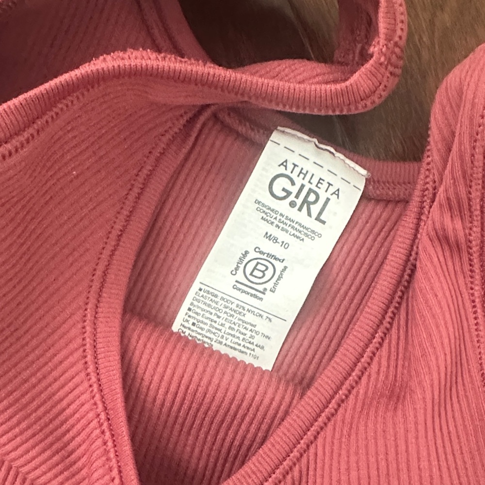 Girls Ribbed Pink Tank Top - Picture 3 of 4